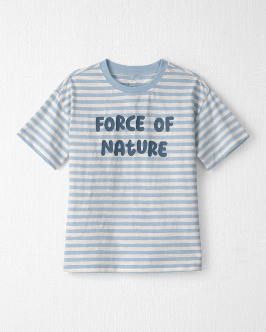Kids Organic Cotton 'Force of Nature' Tee in Stripes