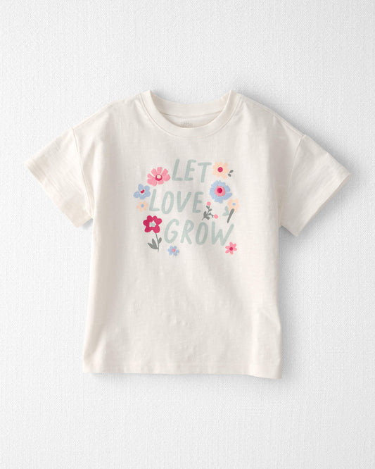 Girls Organic Cotton 'Let Love Grow' Boxy Tee