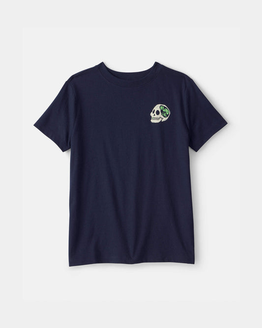 Boys Skull Graphic Tee - Blue