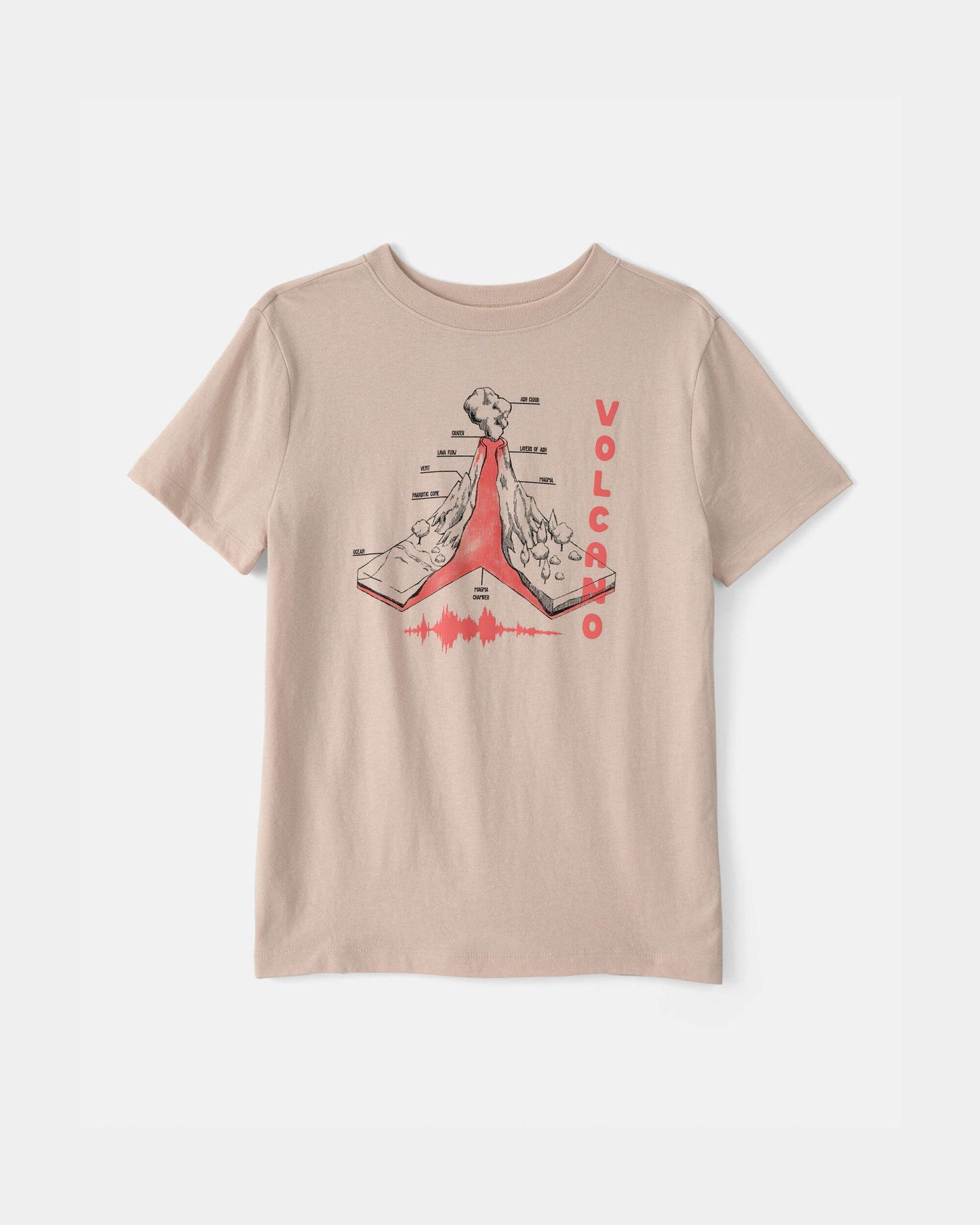 Kids Volcano Graphic Tee - Brown