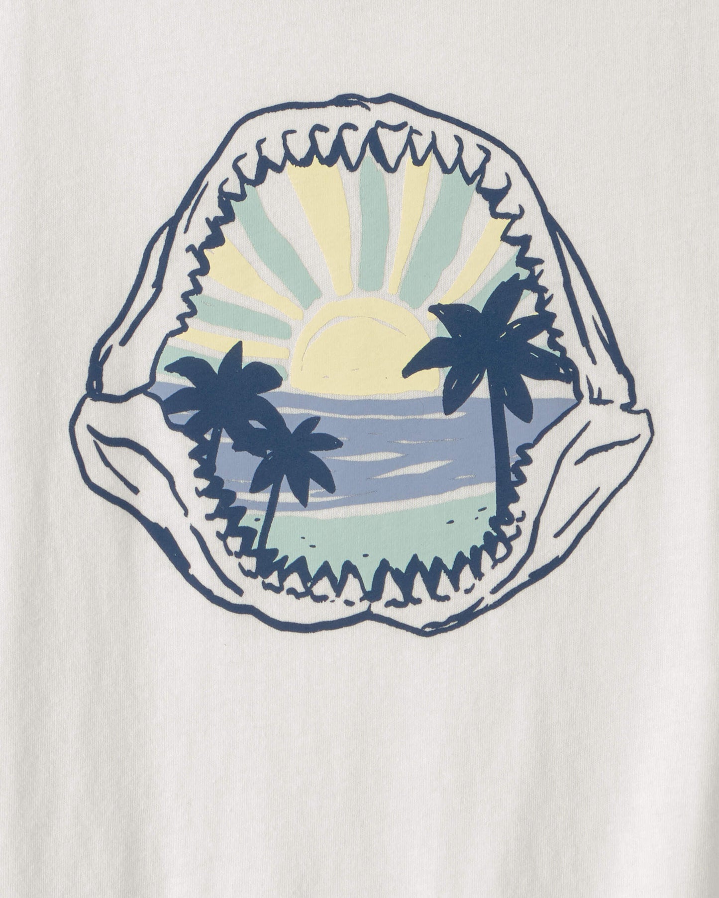 Kids Shark Fossil Graphic Tee - Ivory