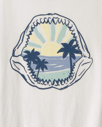 Kids Shark Fossil Graphic Tee - Ivory
