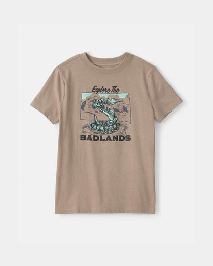 Boys Badlands Snake Graphic Tee - Brown