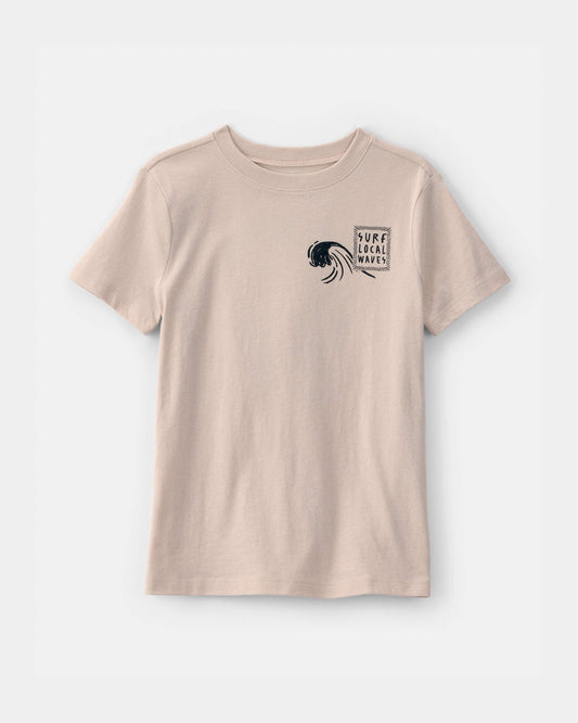 Kids Octopus Surf Graphic Tee - Tan