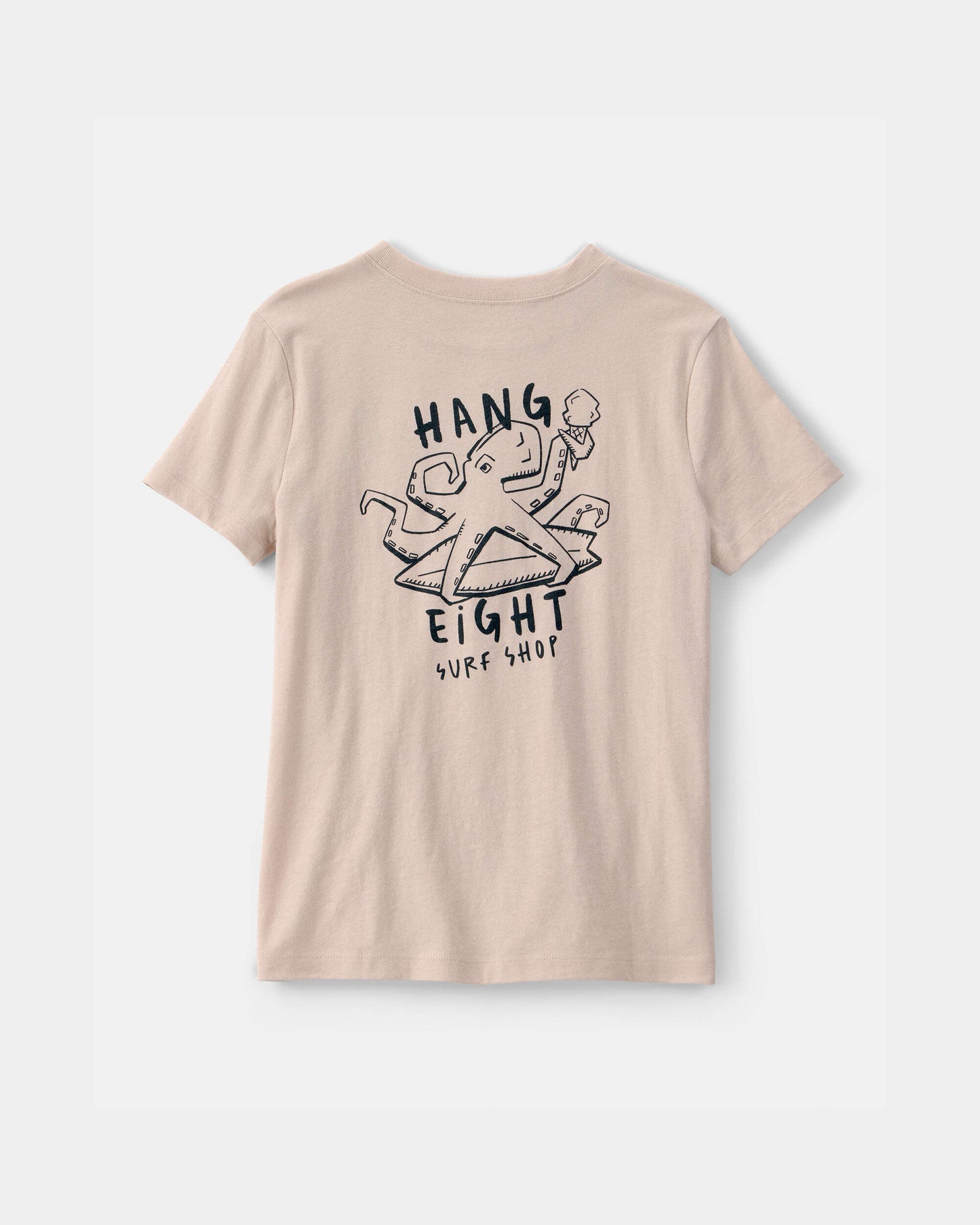 Kids Octopus Surf Graphic Tee - Tan