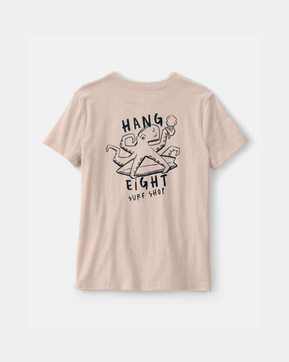 Kids Octopus Surf Graphic Tee - Tan