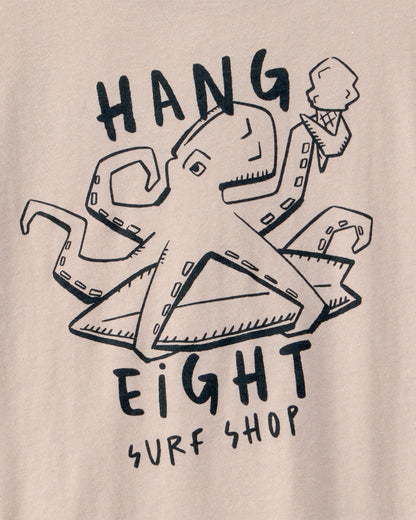 Kids Octopus Surf Graphic Tee - Tan