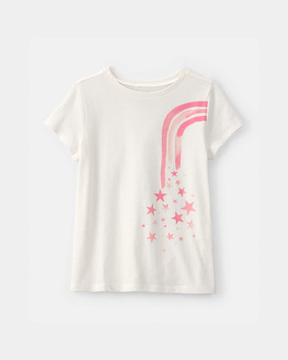 Girls Rainbow Graphic Tee - Ivory