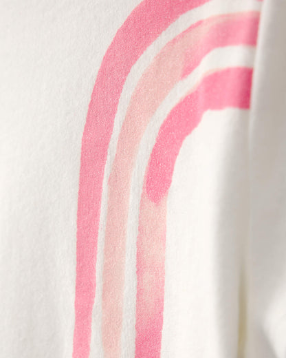 Girls Rainbow Graphic Tee - Ivory