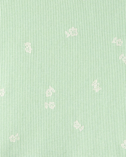 Girls Floral Short-Sleeve Dress - Green