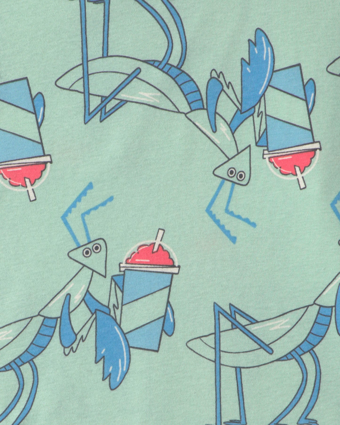 Boys 'Brain Freeze Club' 100% Cotton 4-Piece Pajama Set - Blue/Green