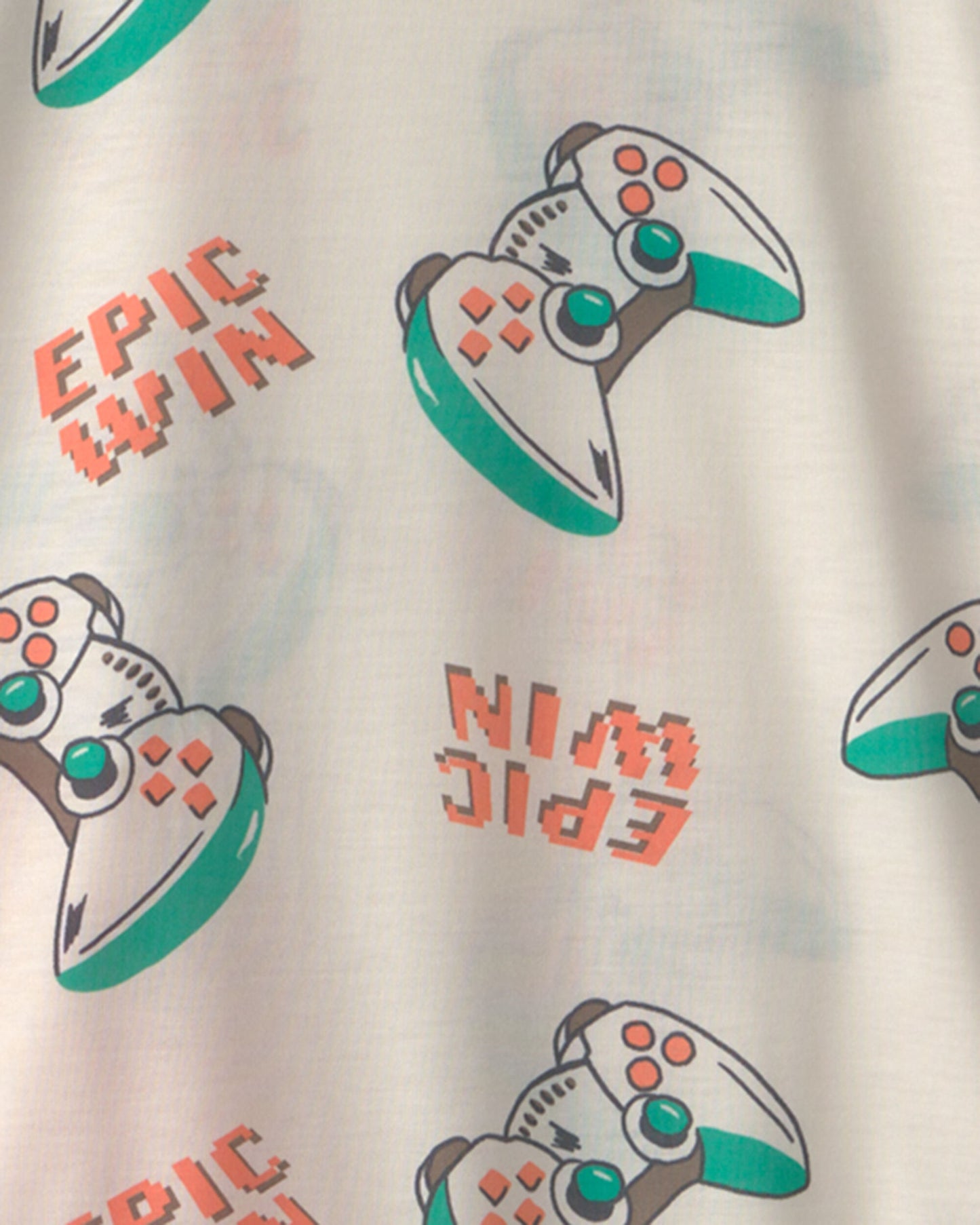 Boys 2-Piece Gaming Short-Sleeve Pajama Set - Ivory/Orange