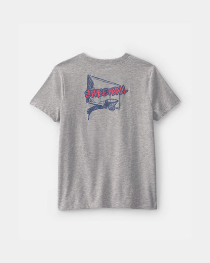 Boys 'Streetball' Basketball Graphic Tee - Grey