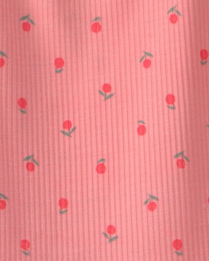 Girls Cherry Sleeveless Night Gown - Coral