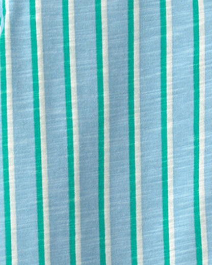 Boys Striped Short-Sleeve Button-Down Shirt - Blue
