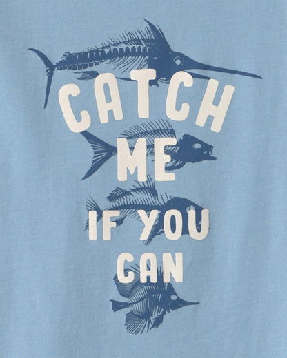 Boys Fish Graphic Tee - Blue