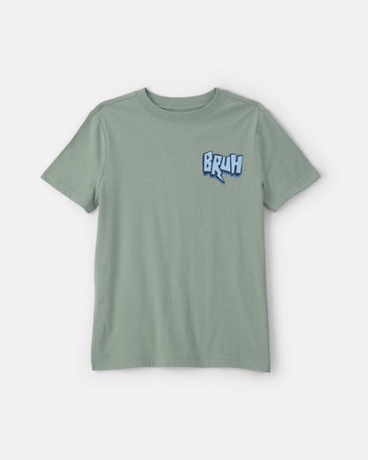 Boys 'Bruh' Graphic Tee - Green