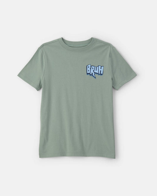 Boys 'Bruh' Graphic Tee - Green