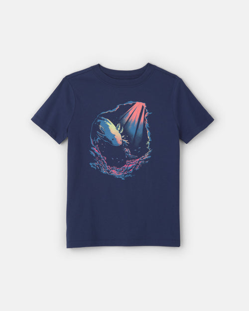 Boys Axolotl Graphic Tee - Navy