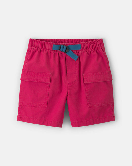 Boys Canvas Cargo Shorts - Red
