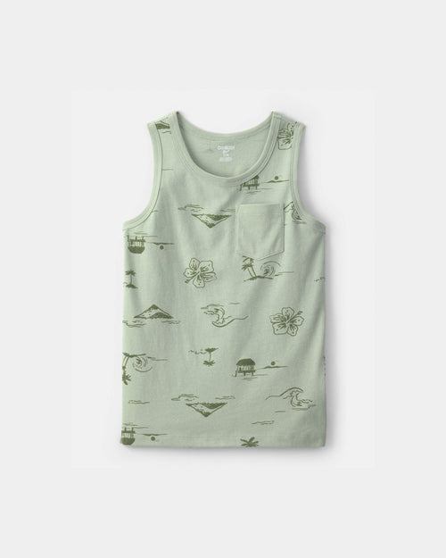 Boys Beach Pocket Tank Top - Green
