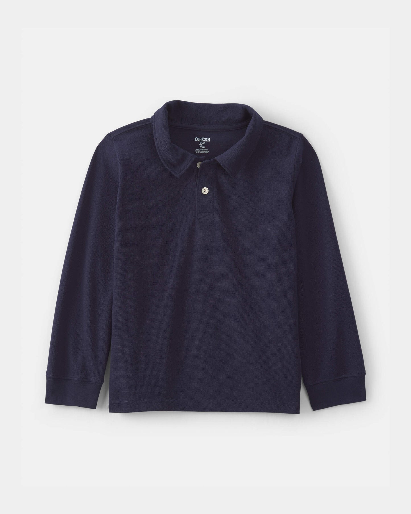 Boys Uniform Piqué Long-Sleeve Polo Shirt - Navy