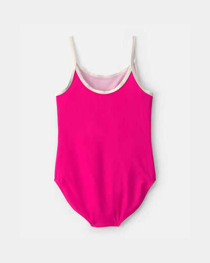 Girls 2-Piece Swimsuit and Cover Up Skirt Set - Pink