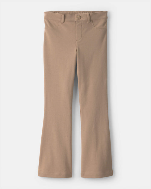 Girls Uniform Ponte Flare Pants - Khaki