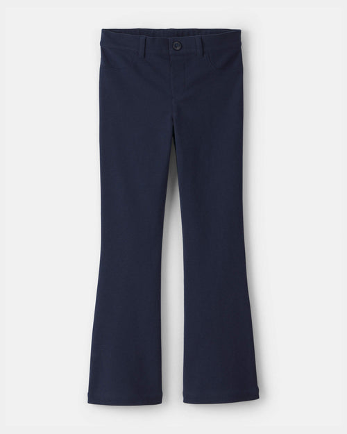 Girls Uniform Ponte Flare Pants - Navy