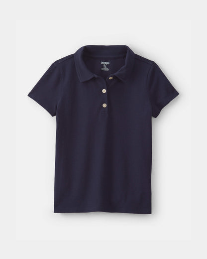 Girls Uniform Piqué Polo Shirt - Navy