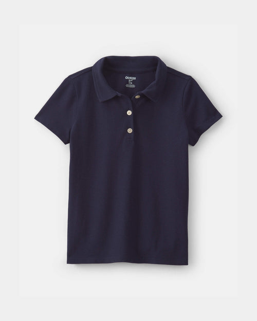Girls Uniform Piqué Polo Shirt - Navy