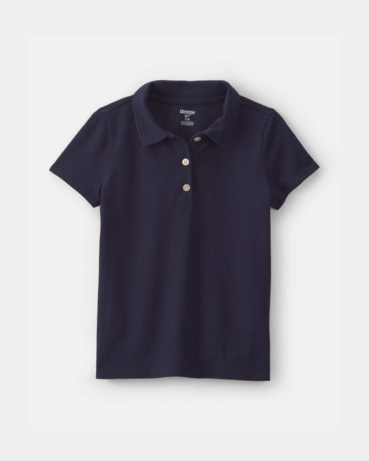 Girls Uniform Piqué Polo Shirt - Navy