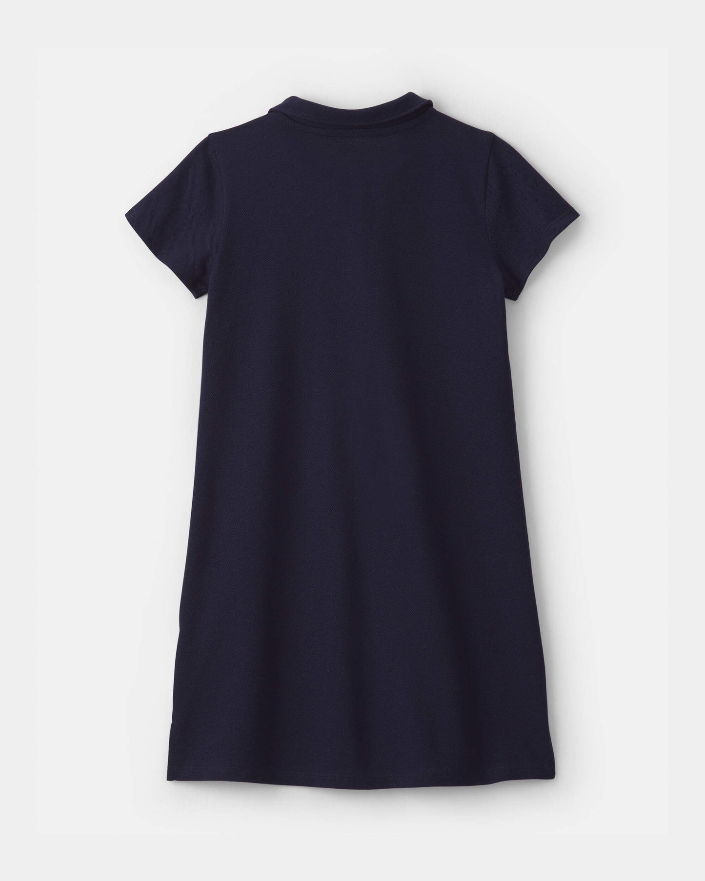 Girls Uniform Piqué Short-Sleeve Dress - Navy