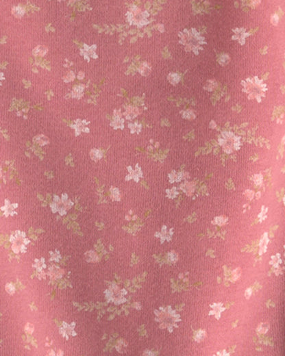 Girls Floral Drawstring Knit Joggers - Pink