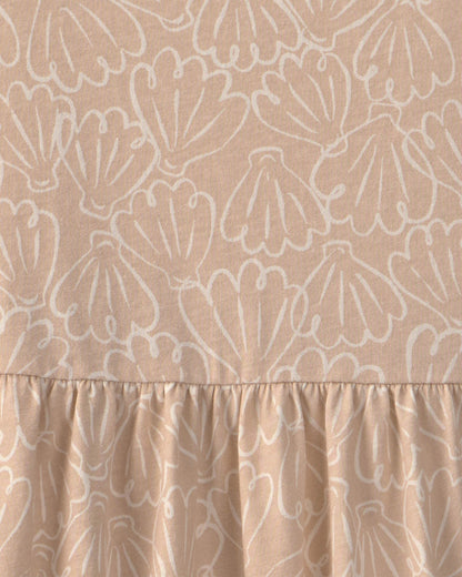 Girls Shell Short-Sleeve Knit Dress - Tan