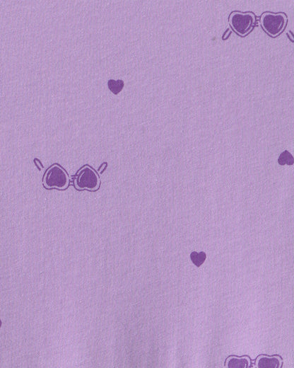 Girls Sunglasses Sleeveless Knit Dress - Purple