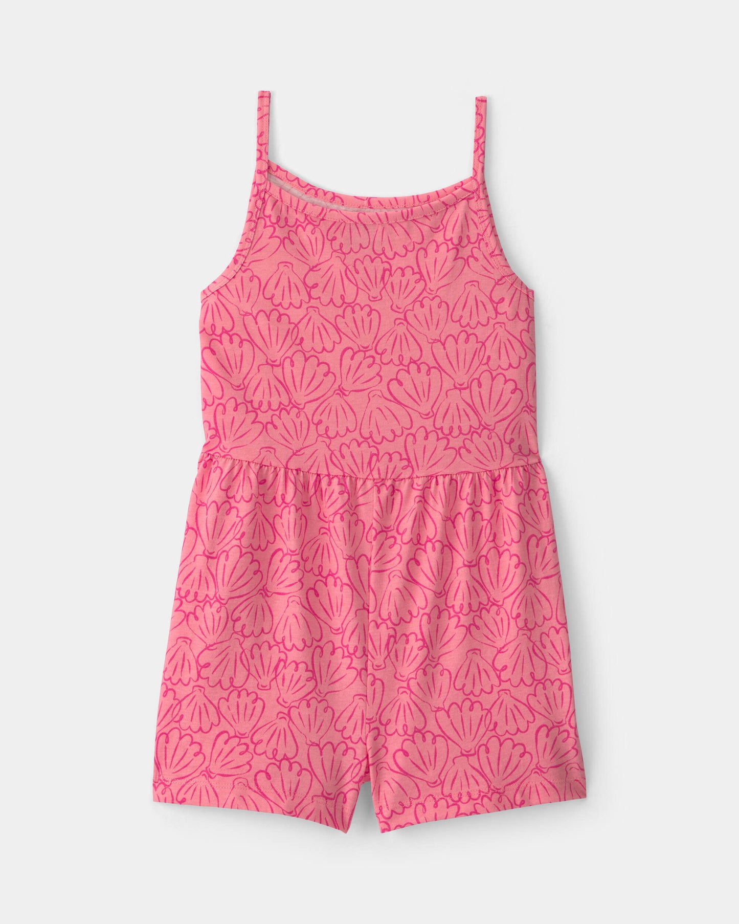 Girls Shell Romper - Coral