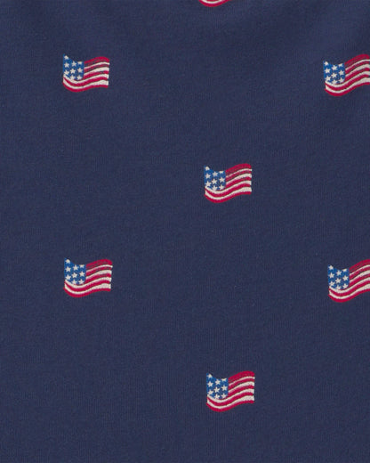 Girls American Flag Romper - Navy Blue
