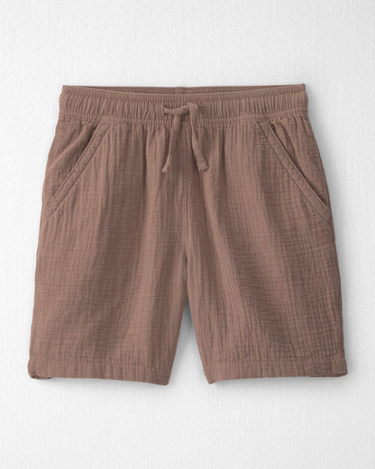 Boys 2-Piece Organic Cotton Gauze Embroidered Top & Short Set