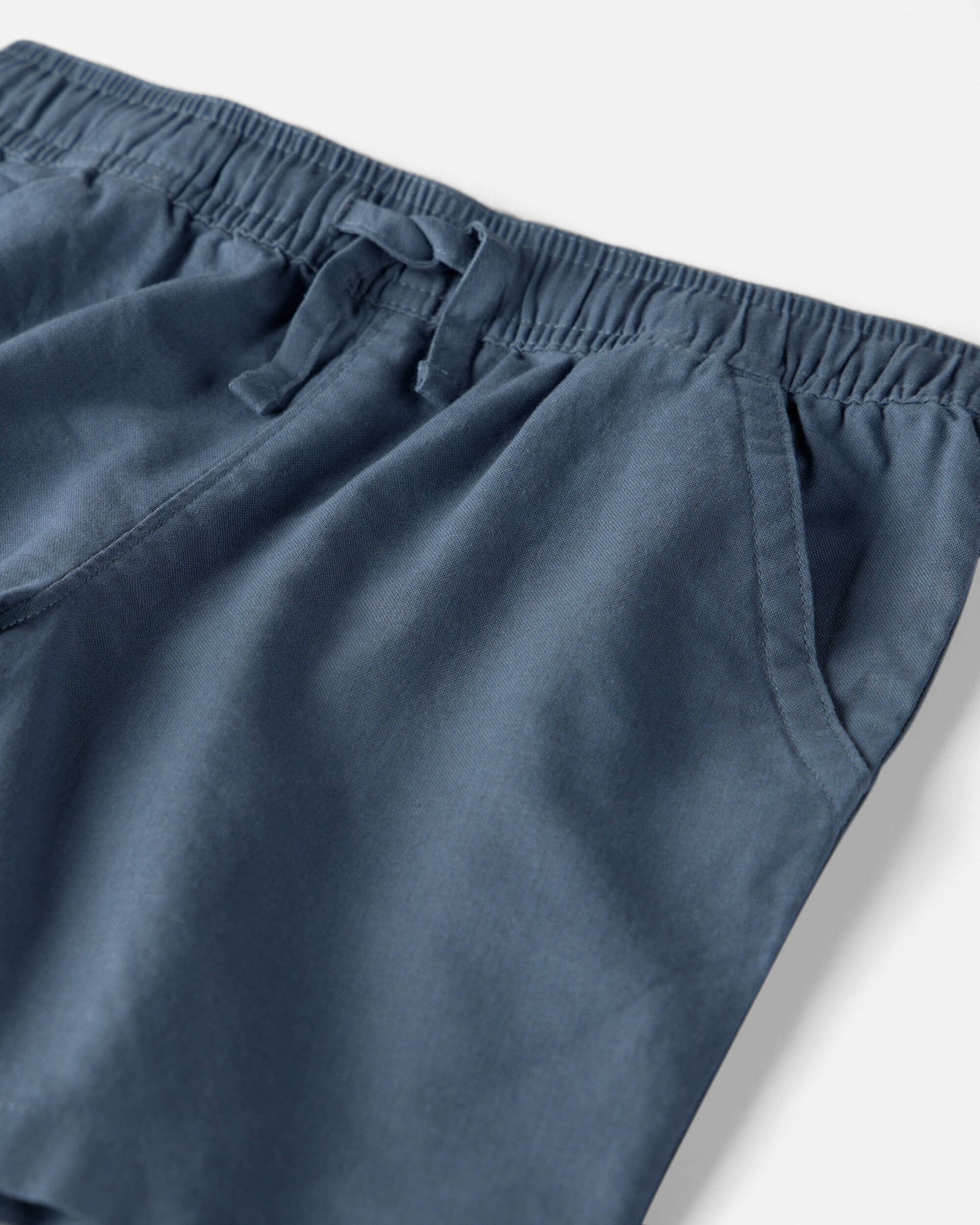 Boys 2-Piece Linen Top & Short Set Made with Organic Cotton in in Blue Hibiscus