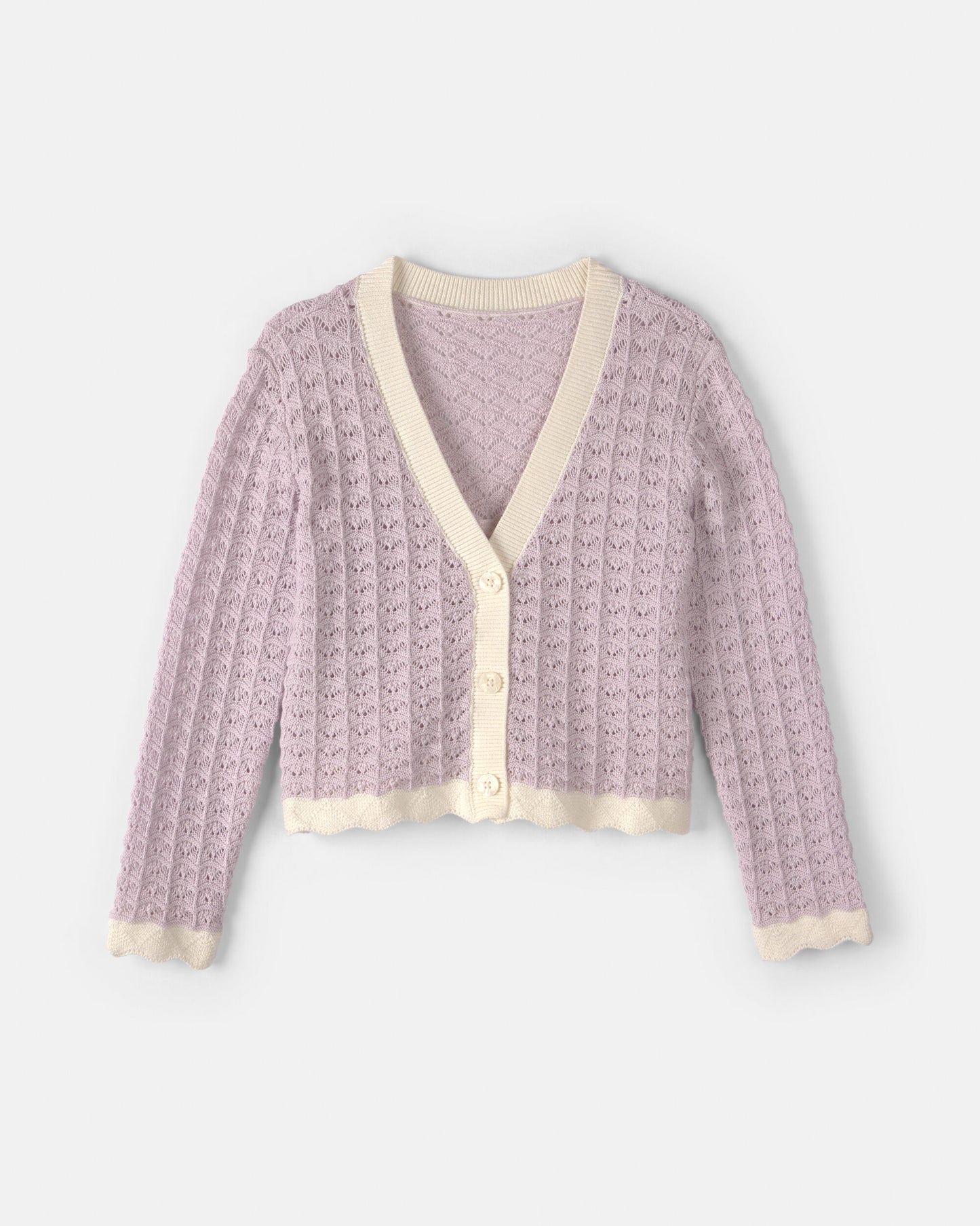 Girls Button-Down Knit Cardigan Sweater - Purple