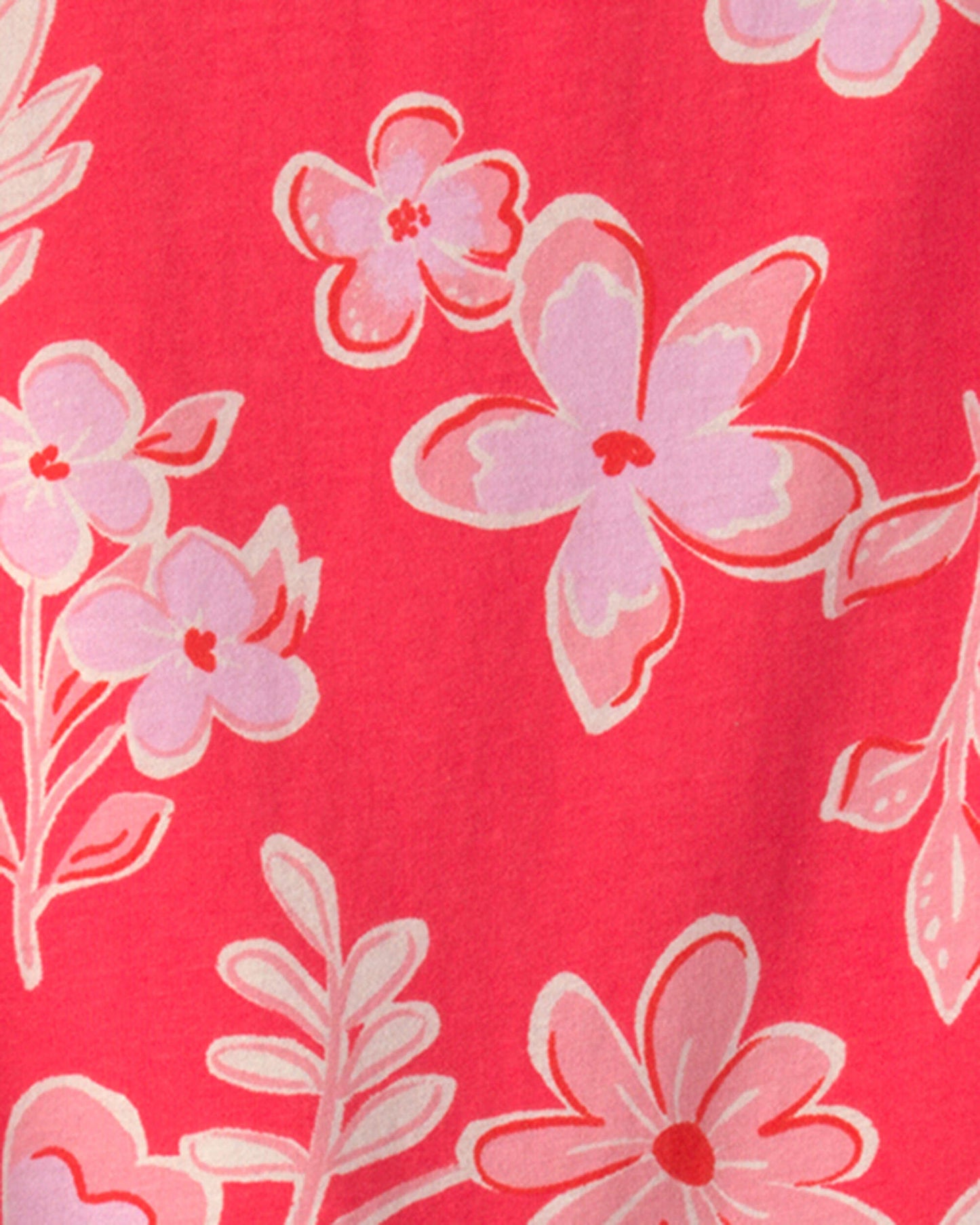 Girls Floral Top - Coral
