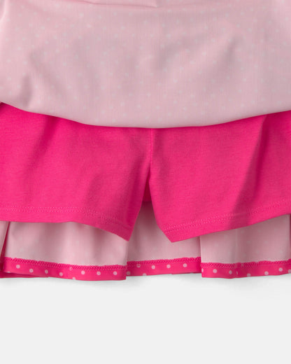 Girls Polka Dot Active Skort - Pink