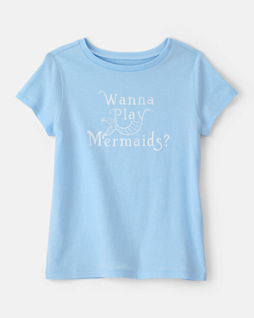 Girls Mermaid Graphic Tee - Blue