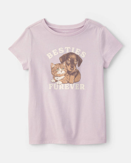 Girls 'Besties Furever' Graphic Tee - Purple