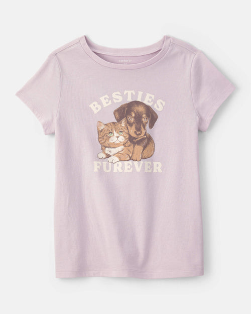 Girls 'Besties Furever' Graphic Tee - Purple