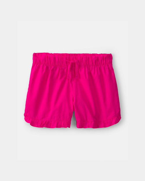 Girls Ruffle-Trim Shorts - Pink