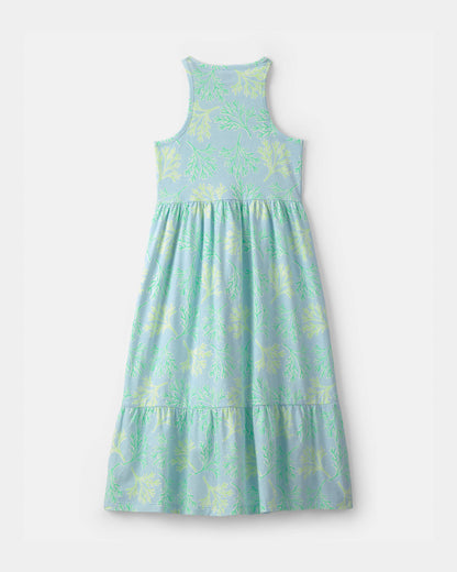 Girls Coral Reef Sleeveless Maxi Dress - Blue/Green