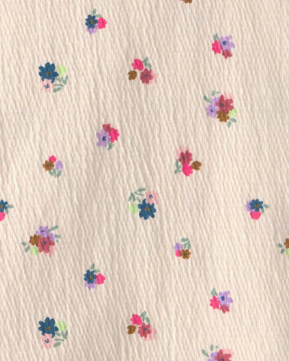 Girls Floral Short-Sleeve Top - Cream