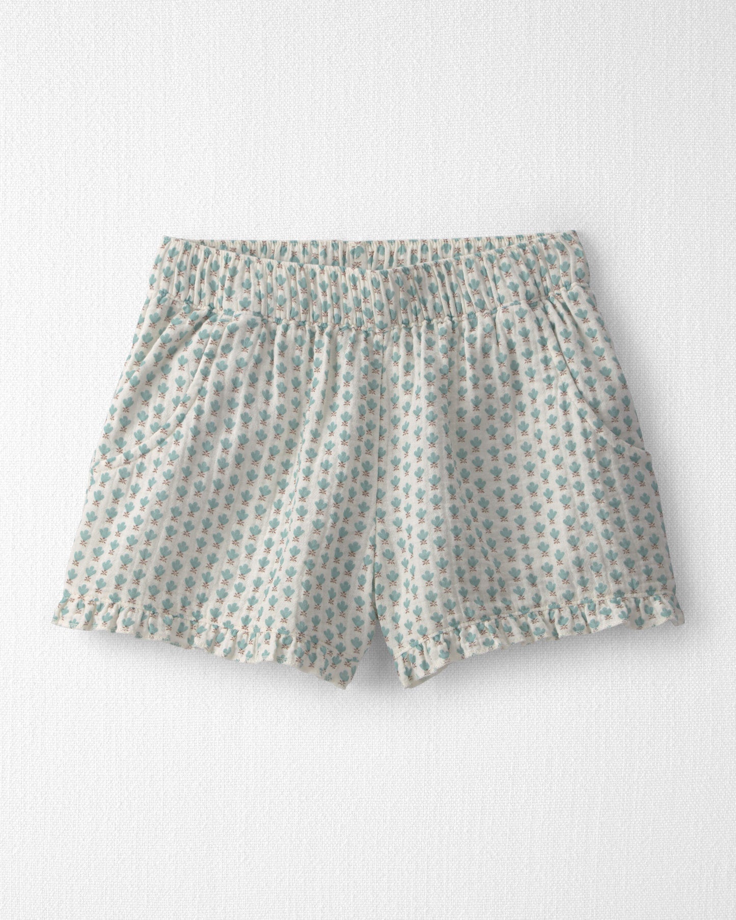 Girls 2-Piece Organic Cotton Gauze Top & Short Set in Floral